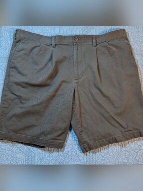 Dockers Men’s Black Size 42 Classic Fit Shorts Flat Front Chino Casual (G06-2)